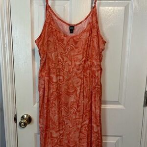 Wild Fable Swirl Patterned Coral Dress